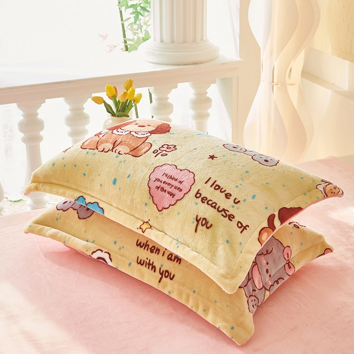 91家纺网 家纺一手货源 找家纺 喜梦缘 2025年新款大版小版卡通牛奶绒四件套 旺旺小狗