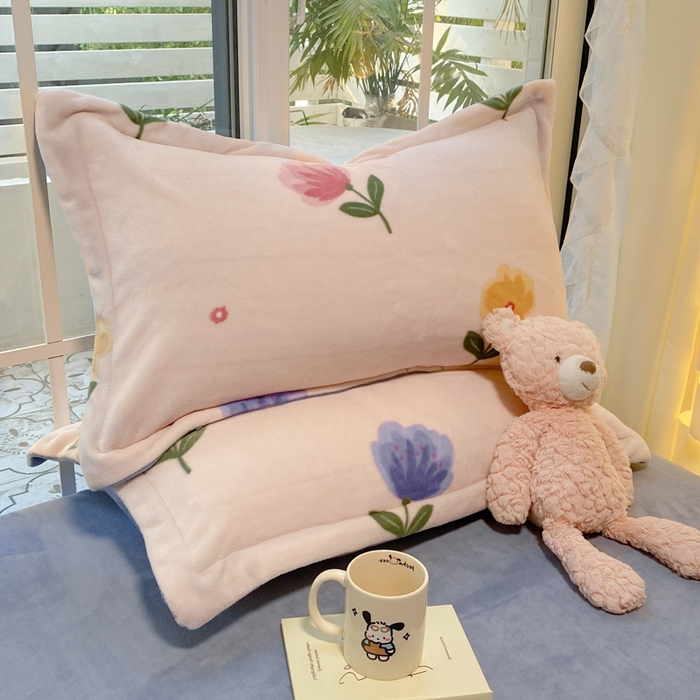 91家纺网 家纺一手货源 找家纺 喜梦缘 2025年新款大版小版卡通牛奶绒四件套 郁金香