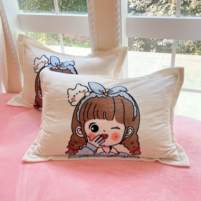 91家纺网 家纺一手货源 找家纺 喜梦缘 2025年新款大版小版卡通牛奶绒四件套 元气满满