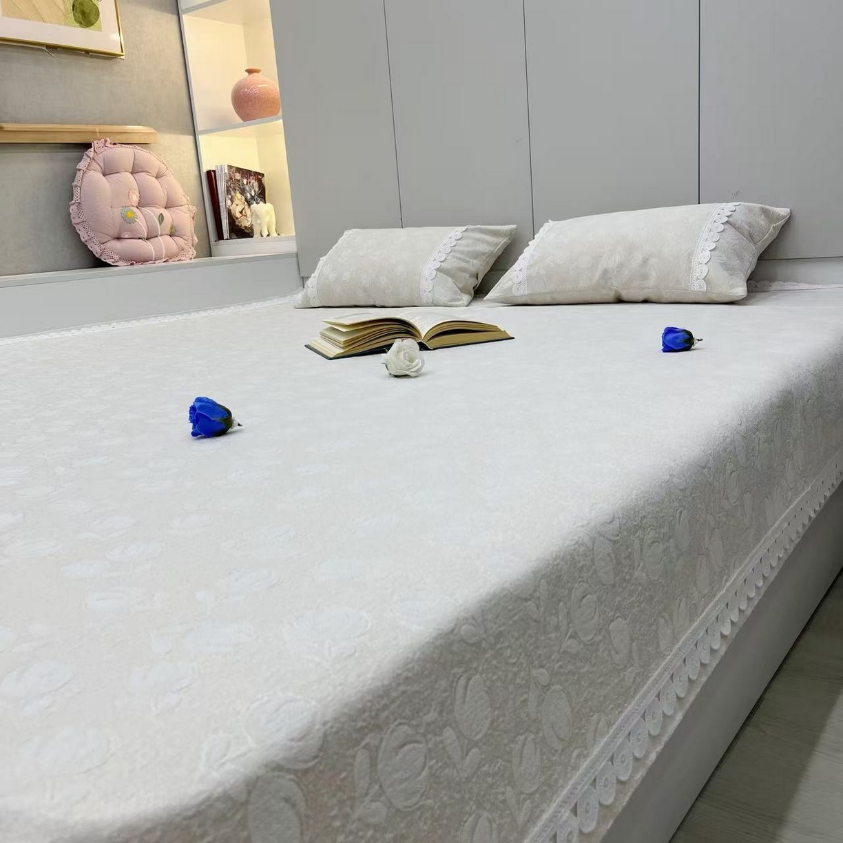 91家纺网 家纺一手货源 找家纺 （总）暖木杨 2025新款雪尼尔榻榻米床盖农村大炕单防滑炕盖柔软可定制尺寸-郁金香