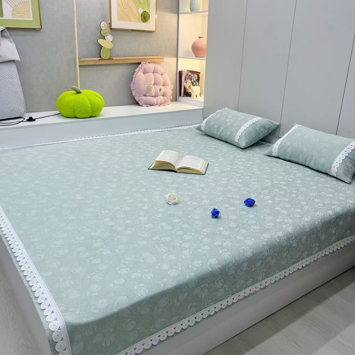 91家纺网 家纺一手货源 找家纺 （总）暖木杨 2025新款雪尼尔榻榻米床盖农村大炕单防滑炕盖柔软可定制尺寸-郁金香