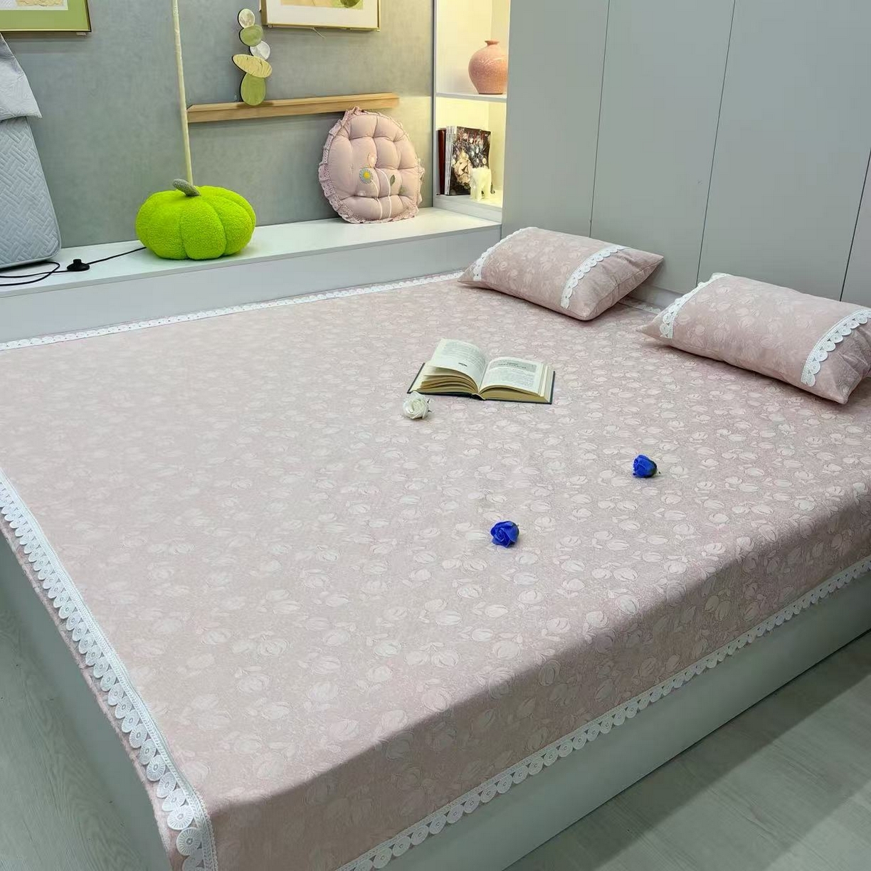 91家纺网 家纺一手货源 找家纺 （总）暖木杨 2025新款雪尼尔榻榻米床盖农村大炕单防滑炕盖柔软可定制尺寸-郁金香