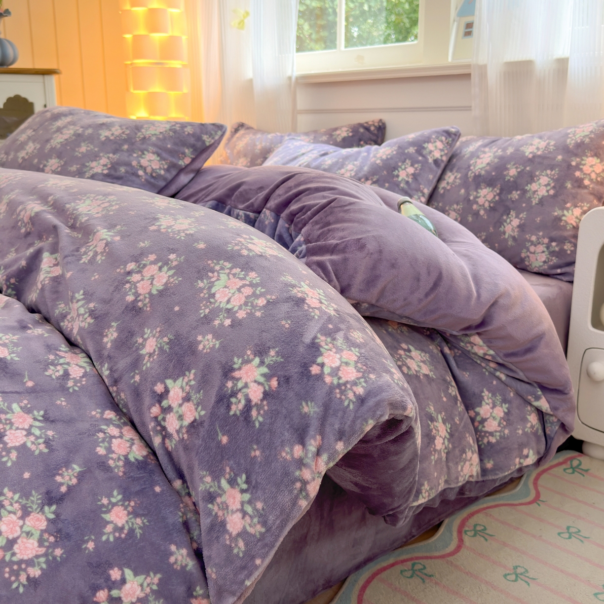 91家纺网 家纺一手货源 找家纺 （总）德比尔斯 2025新款暗合印花牛奶绒四件套