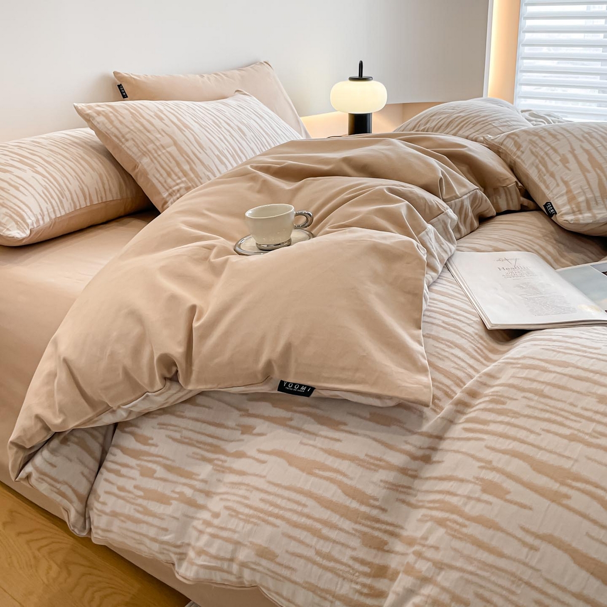 91家纺网 家纺一手货源 找家纺 （总）涵宸家纺 2025新款全棉磨毛色织提花四件套