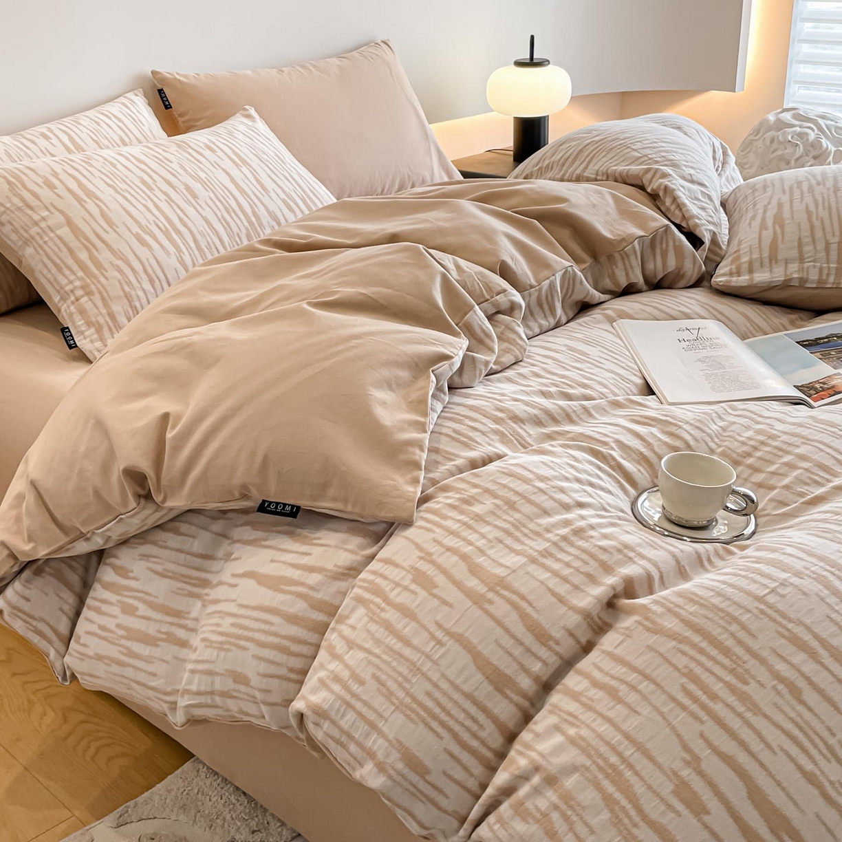 91家纺网 家纺一手货源 找家纺 （总）涵宸家纺 2025新款全棉磨毛色织提花四件套