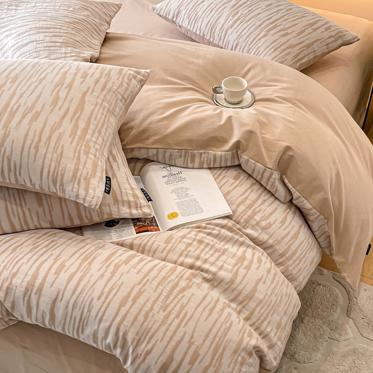 91家纺网 家纺一手货源 找家纺 （总）涵宸家纺 2025新款全棉磨毛色织提花四件套