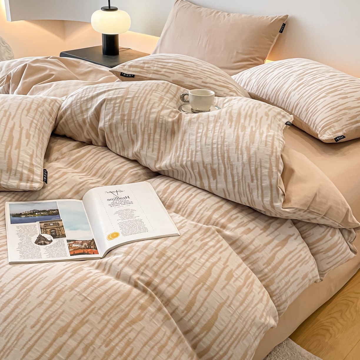 91家纺网 家纺一手货源 找家纺 （总）涵宸家纺 2025新款全棉磨毛色织提花四件套