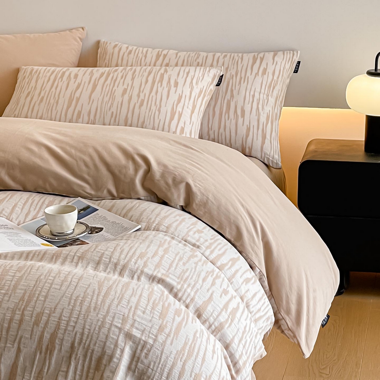 91家纺网 家纺一手货源 找家纺 （总）涵宸家纺 2025新款全棉磨毛色织提花四件套