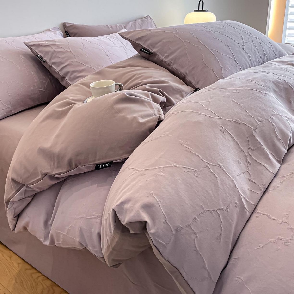 91家纺网 家纺一手货源 找家纺 （总）涵宸家纺 2025新款全棉磨毛色织提花四件套