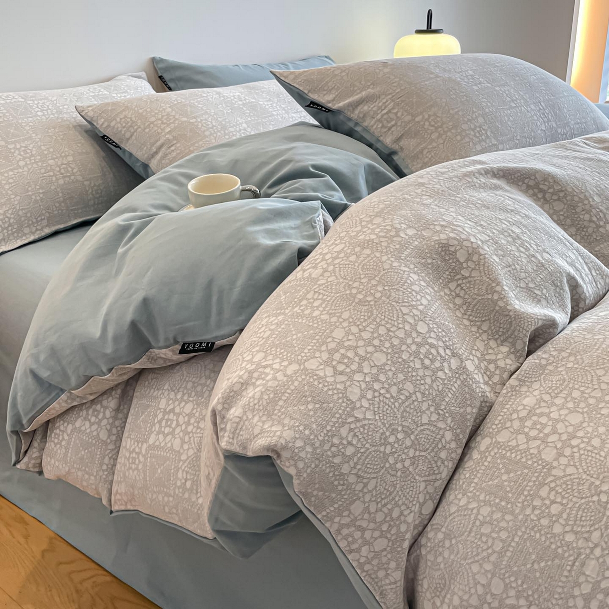 91家纺网 家纺一手货源 找家纺 （总）涵宸家纺 2025新款全棉磨毛色织提花四件套