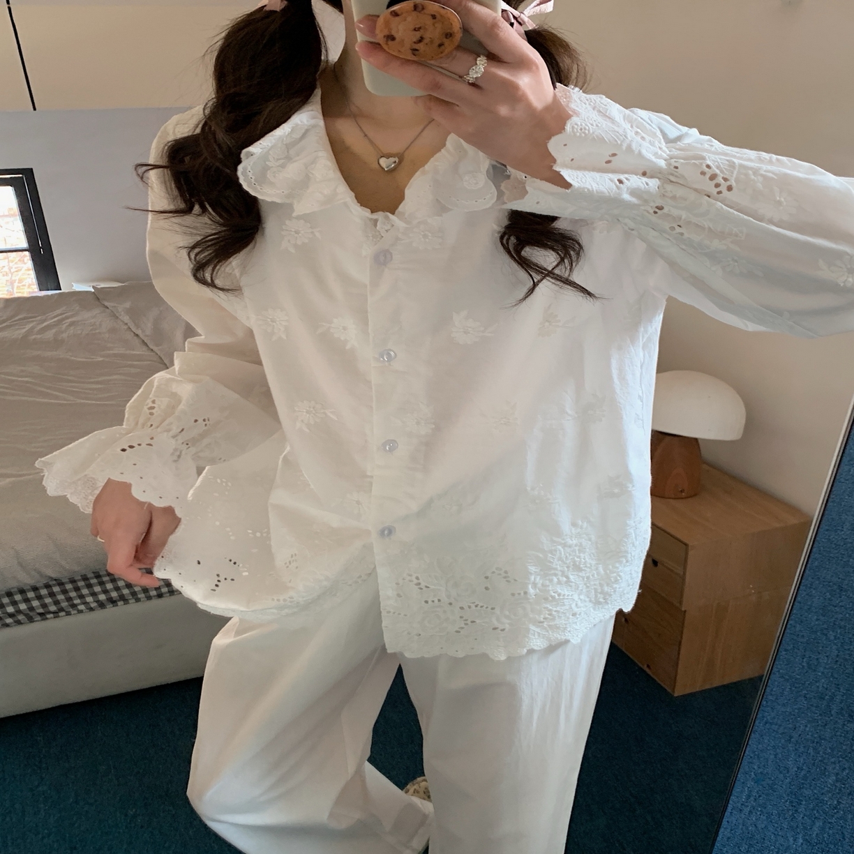 91家纺网 家纺一手货源 找家纺 （总）妍景家居生活馆 2025新款韩系25039-刺绣蕾丝公主套装