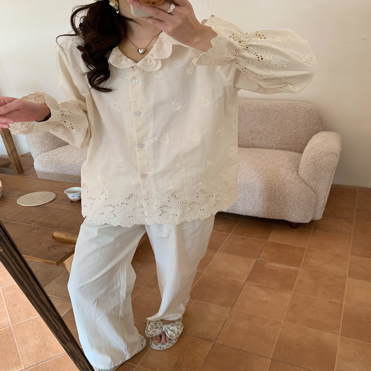 91家纺网 家纺一手货源 找家纺 （总）妍景家居生活馆 2025新款韩系25039-刺绣蕾丝公主套装