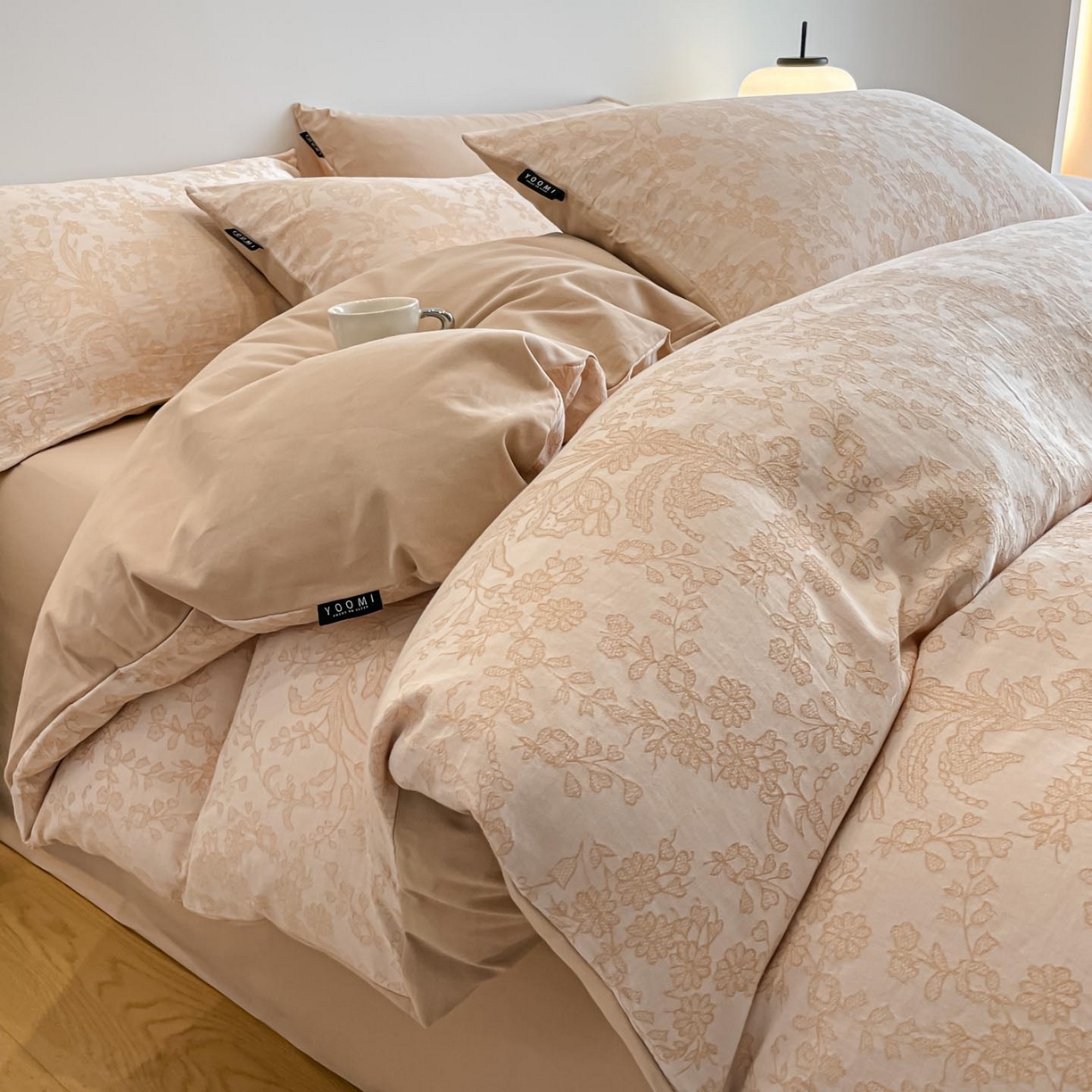 91家纺网 家纺一手货源 找家纺 （总）涵宸家纺 2025新款全棉磨毛色织提花四件套