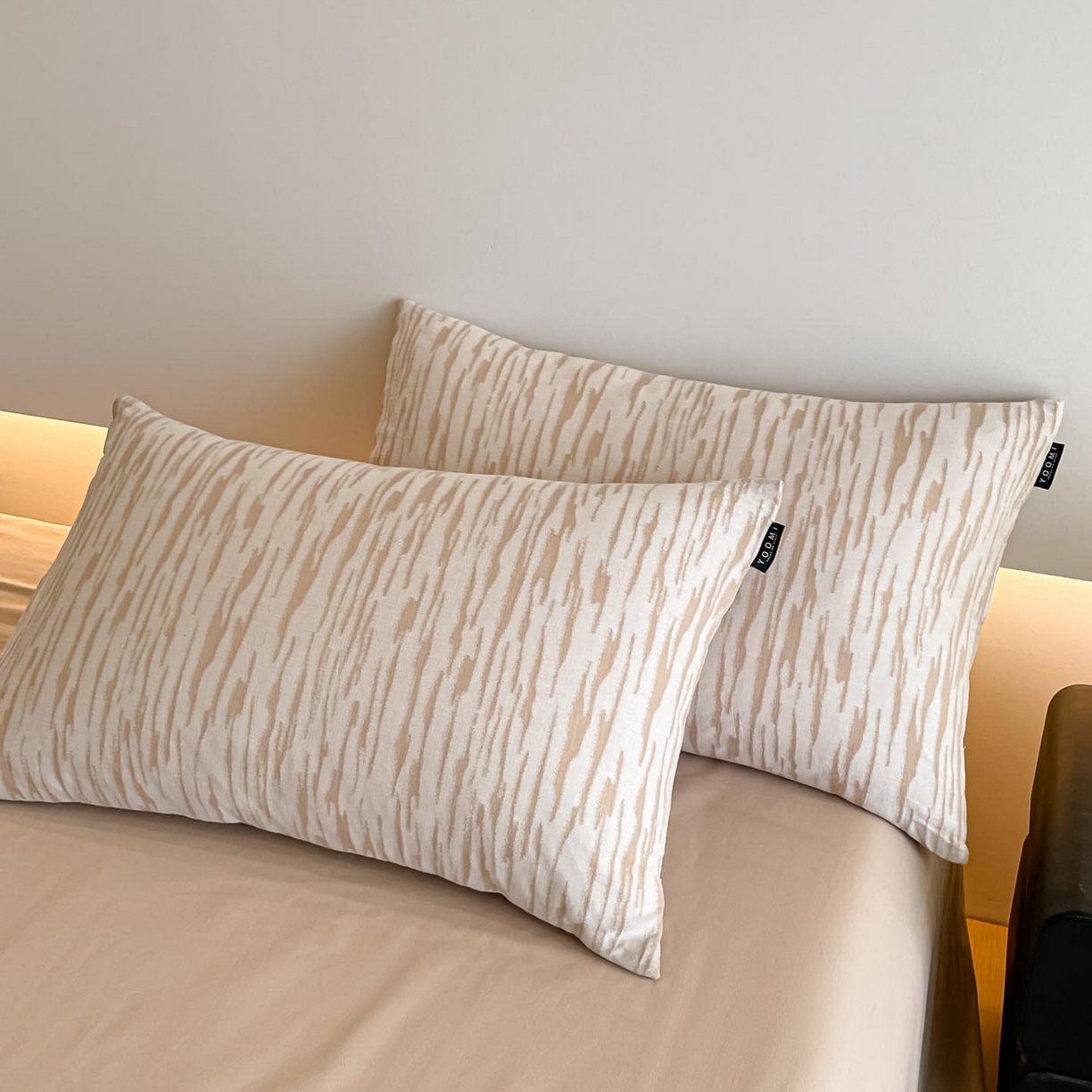 91家纺网 家纺一手货源 找家纺 涵宸家纺 2025新款全棉磨毛色织提花四件套 碧舟-茶色