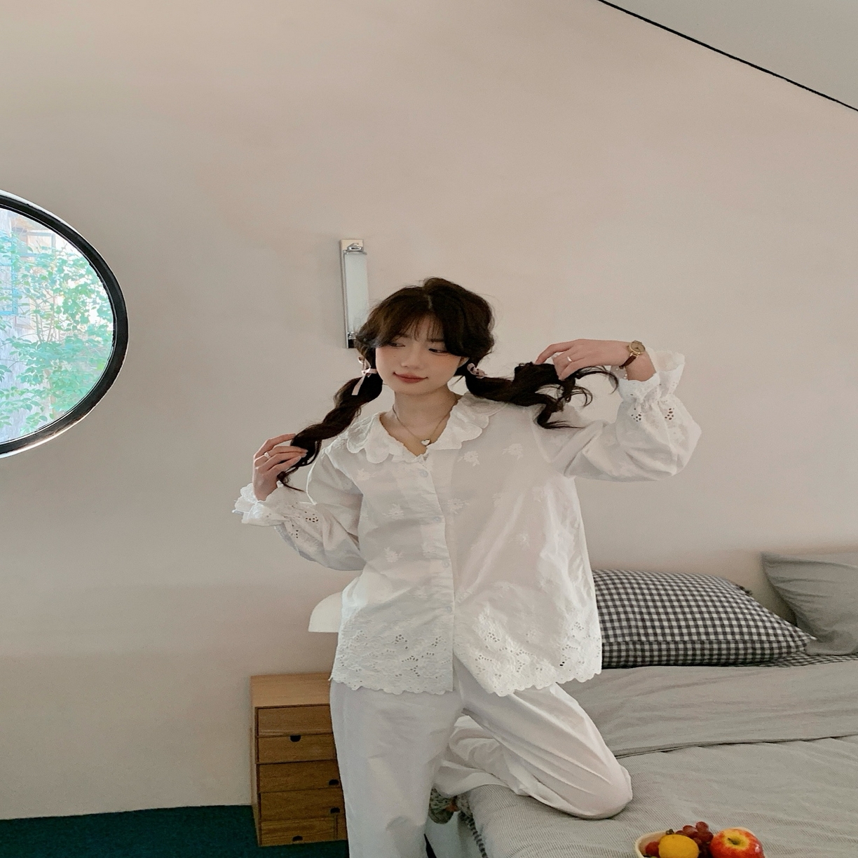 91家纺网 家纺一手货源 找家纺 （总）妍景家居生活馆 2025新款韩系25039-刺绣蕾丝公主套装