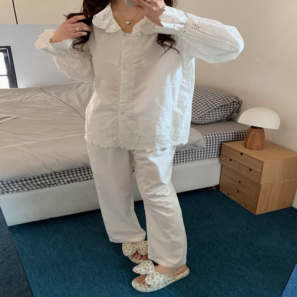 91家纺网 家纺一手货源 找家纺 （总）妍景家居生活馆 2025新款韩系25039-刺绣蕾丝公主套装