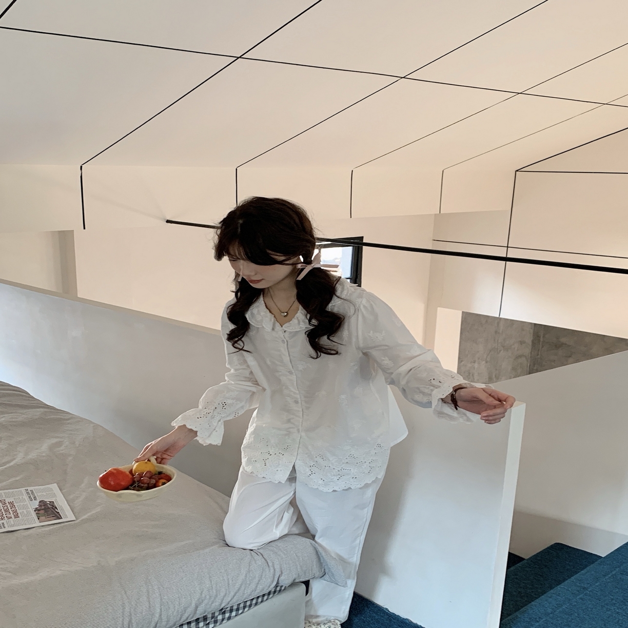 91家纺网 家纺一手货源 找家纺 （总）妍景家居生活馆 2025新款韩系25039-刺绣蕾丝公主套装