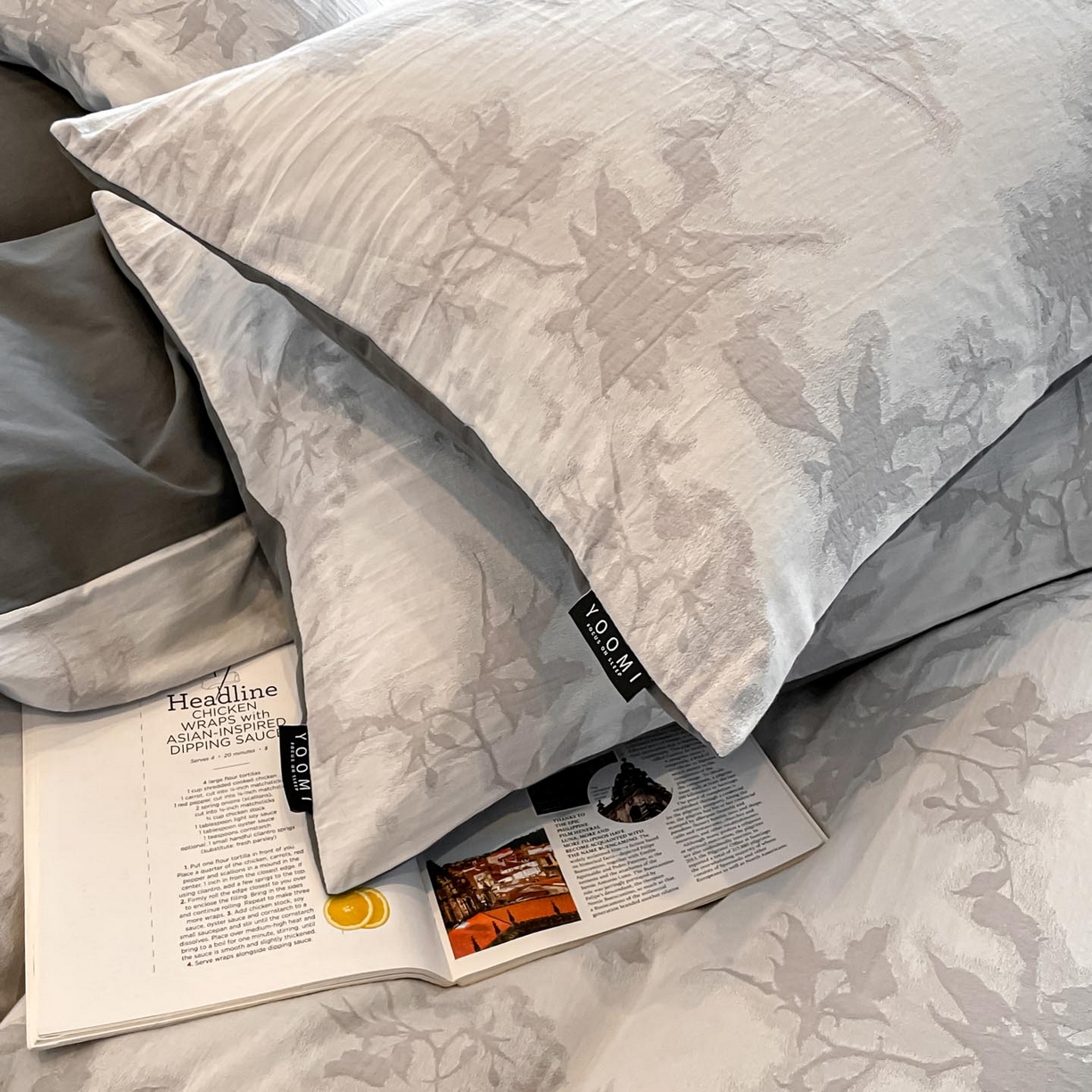 91家纺网 家纺一手货源 找家纺 涵宸家纺 2025新款全棉磨毛色织提花四件套 叠韵