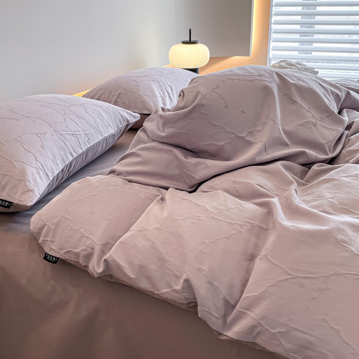 91家纺网 家纺一手货源 找家纺 涵宸家纺 2025新款全棉磨毛色织提花四件套 经纬赋