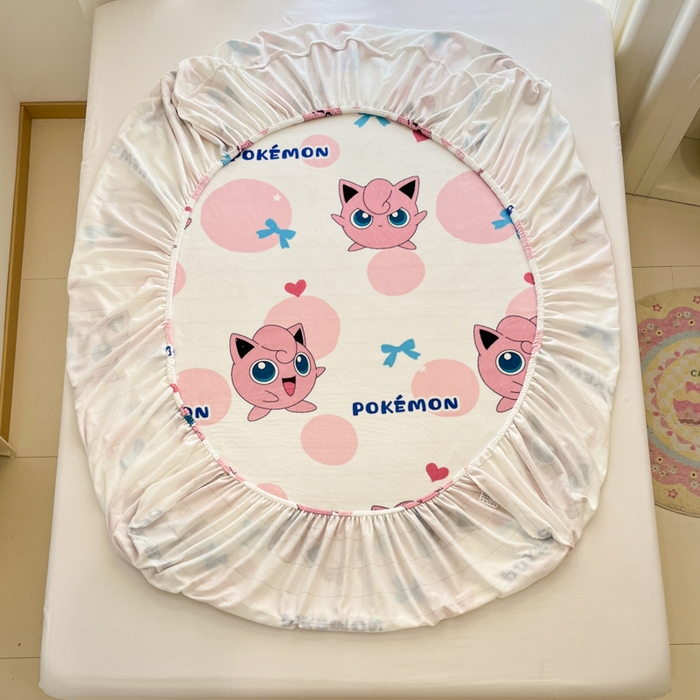 91家纺网 家纺一手货源 找家纺 金爱家 2025新款牛奶绒保暖床笠床笠单件单床笠 绒单品-蝴蝶结胖丁