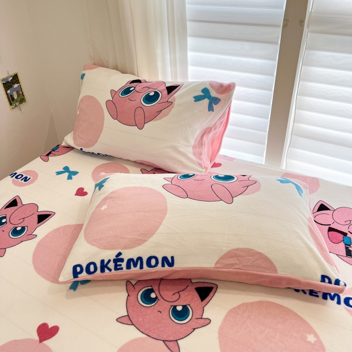 91家纺网 家纺一手货源 找家纺 金爱家 2025新款牛奶绒保暖床笠床笠单件单床笠 绒单品-蝴蝶结胖丁