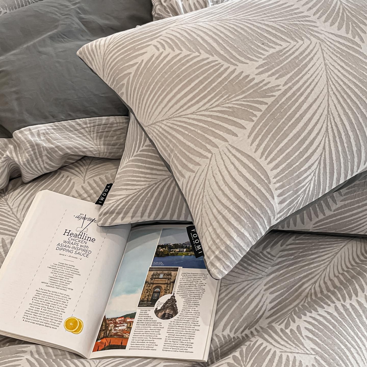 91家纺网 家纺一手货源 找家纺 涵宸家纺 2025新款全棉磨毛色织提花四件套 峦影叠-灰