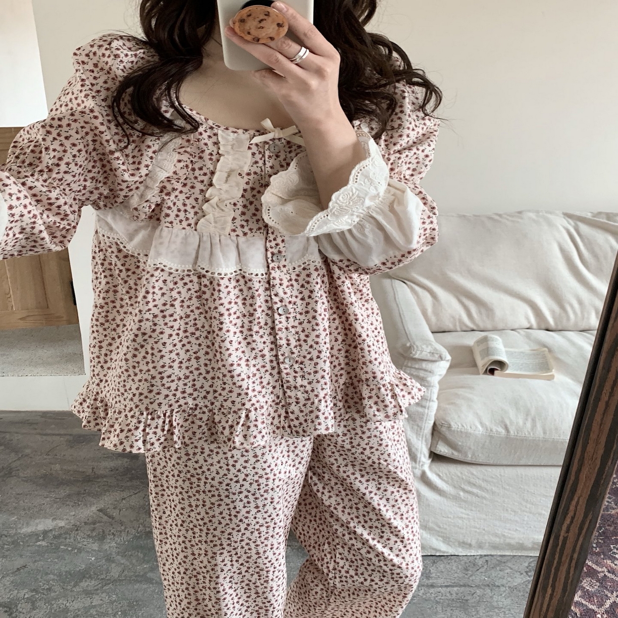 91家纺网 家纺一手货源 找家纺 （总）妍景家居生活馆 2025新款韩系25052-甜美蕾丝花边蝴蝶结套装