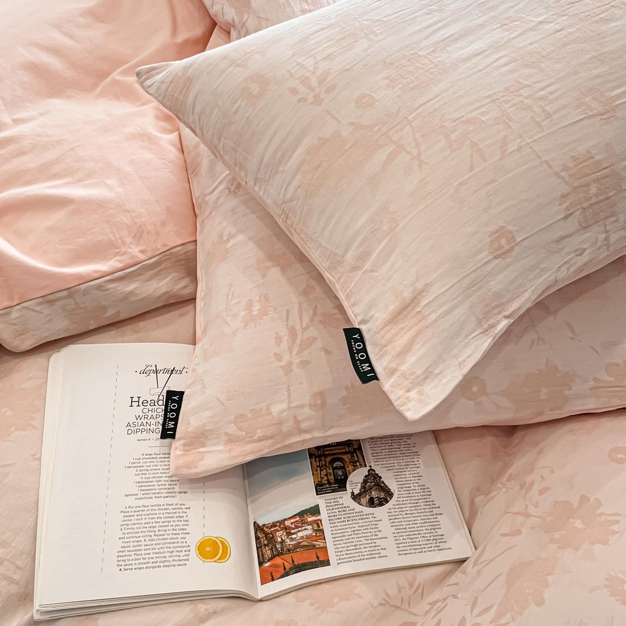 91家纺网 家纺一手货源 找家纺 涵宸家纺 2025新款全棉磨毛色织提花四件套 墨菡-粉