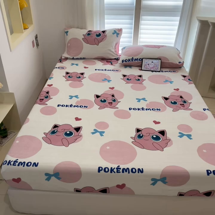 91家纺网 家纺一手货源 找家纺 金爱家 2025新款牛奶绒保暖床笠床笠单件单床笠 绒单品-蝴蝶结胖丁