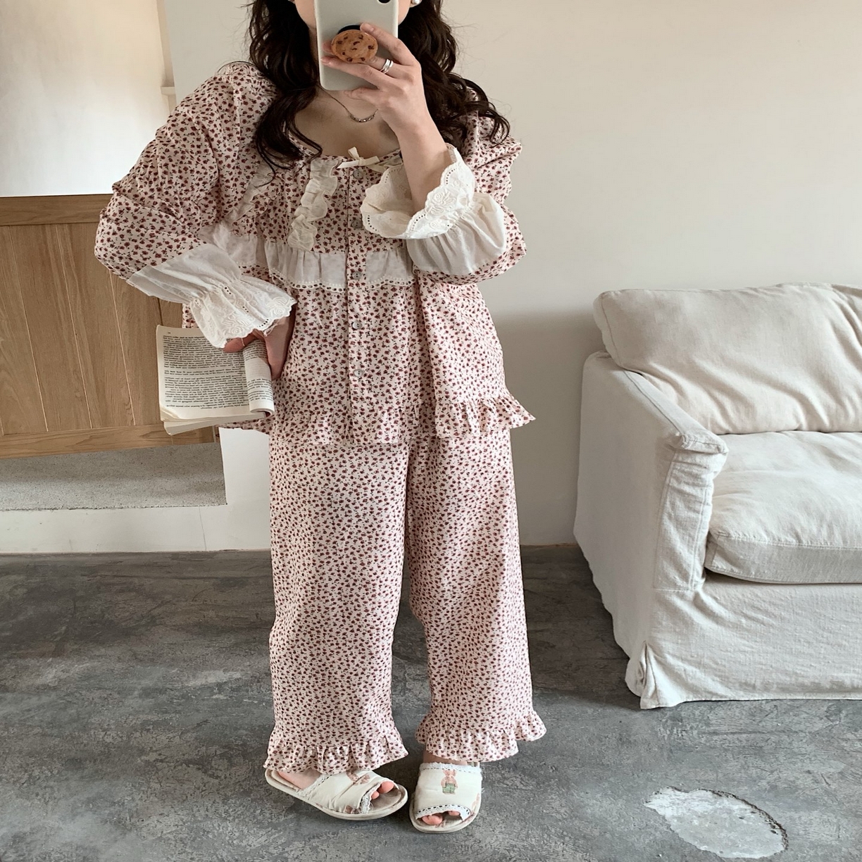 91家纺网 家纺一手货源 找家纺 （总）妍景家居生活馆 2025新款韩系25052-甜美蕾丝花边蝴蝶结套装