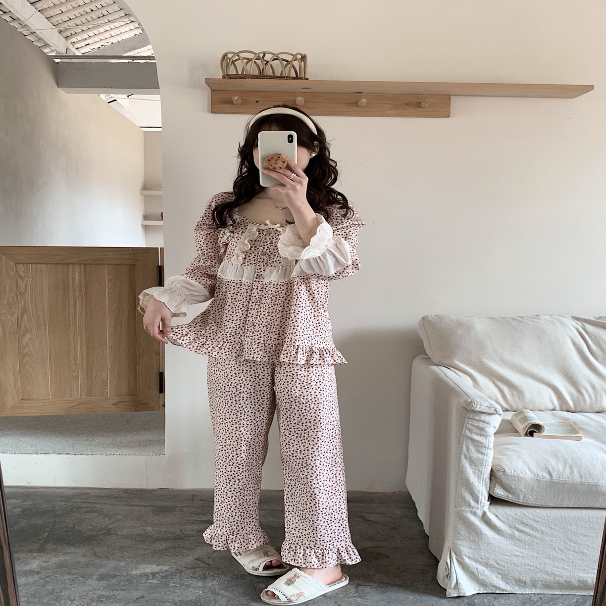 91家纺网 家纺一手货源 找家纺 （总）妍景家居生活馆 2025新款韩系25052-甜美蕾丝花边蝴蝶结套装