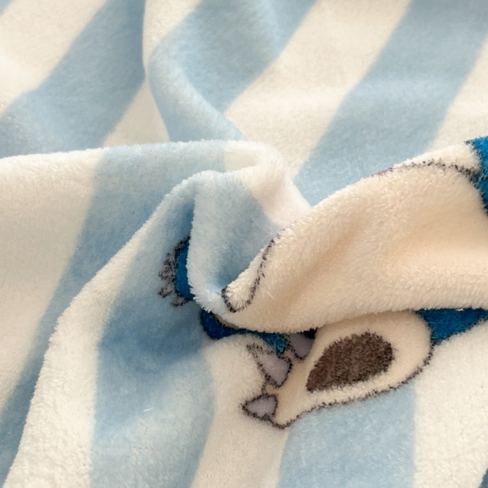 91家纺网 家纺一手货源 找家纺 金爱家 2025新款牛奶绒保暖床笠床笠单件单床笠 绒单品-蓝条卡比兽