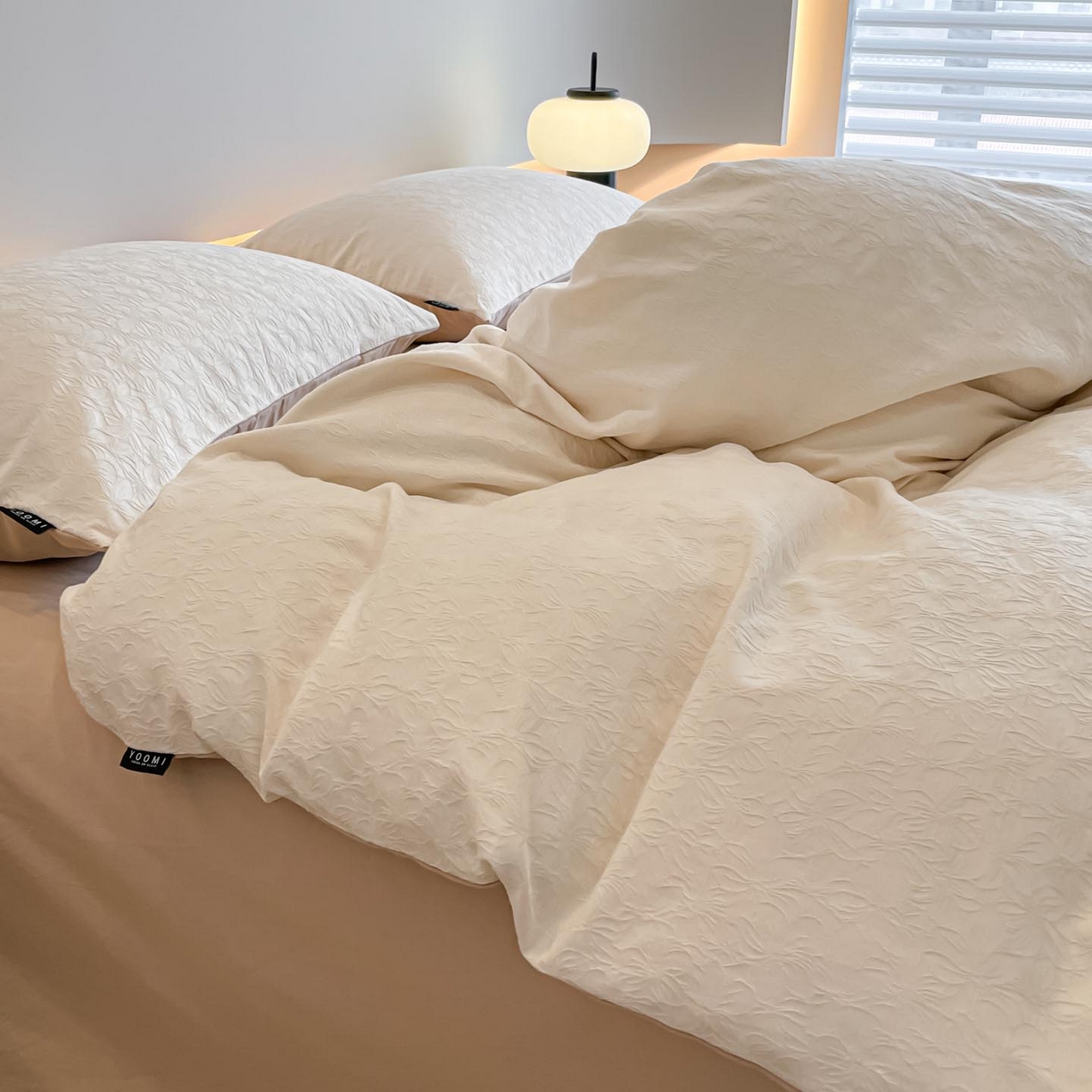 91家纺网 家纺一手货源 找家纺 涵宸家纺 2025新款全棉磨毛色织提花四件套 薇光