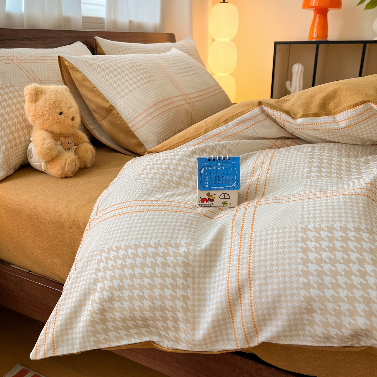 91家纺网 家纺一手货源 找家纺 典曼家纺 2025新款原棉磨毛印花四件套 塔维尔-米