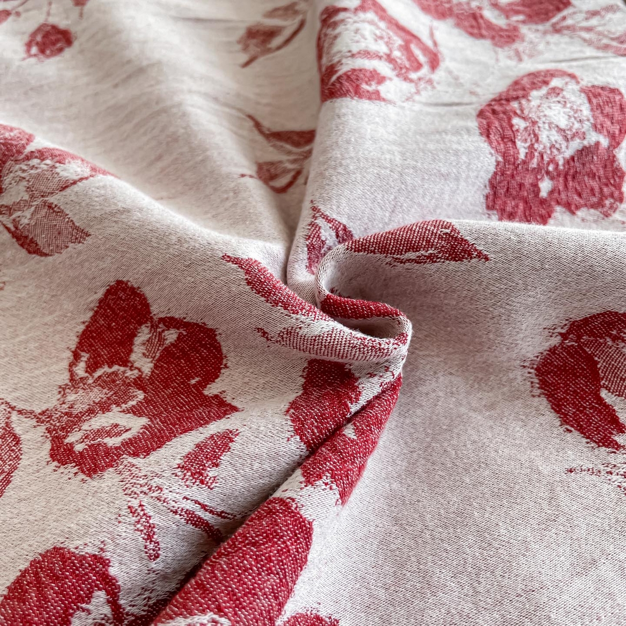 91家纺网 家纺一手货源 找家纺 涵宸家纺 2025新款全棉磨毛色织提花四件套 月移棠-红