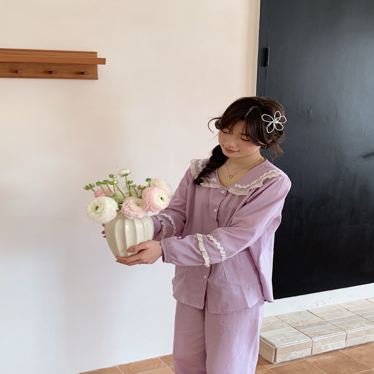 （總）妍景家居生活館 2025新款韓系25055-娃娃領公主套裝