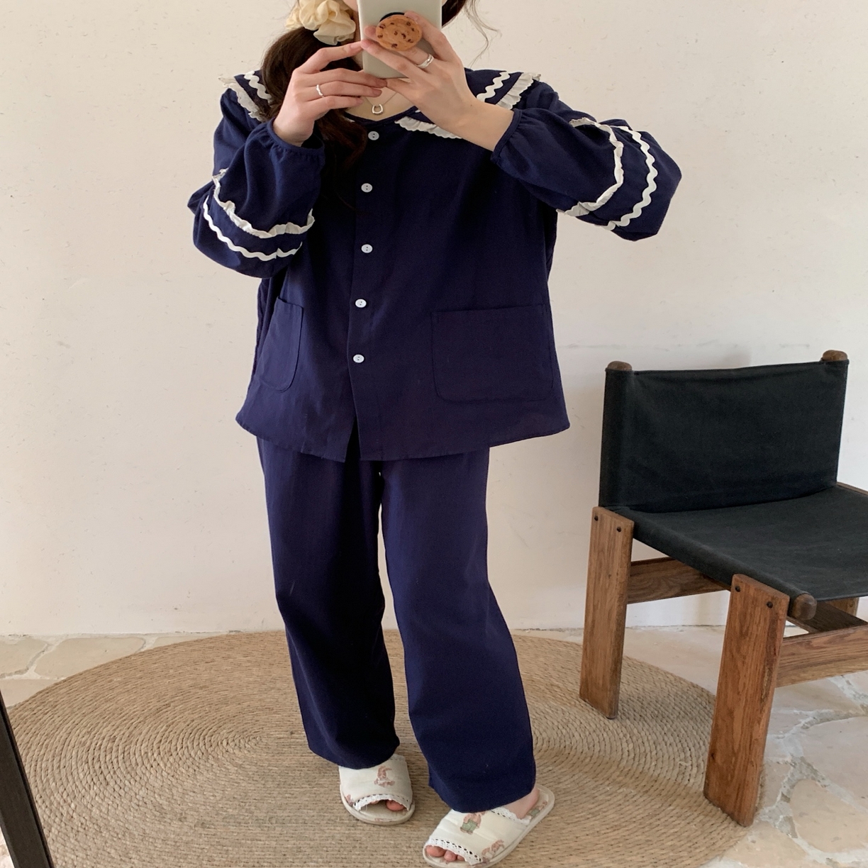 91家纺网 家纺一手货源 找家纺 （总）妍景家居生活馆 2025新款韩系25055-娃娃领公主套装