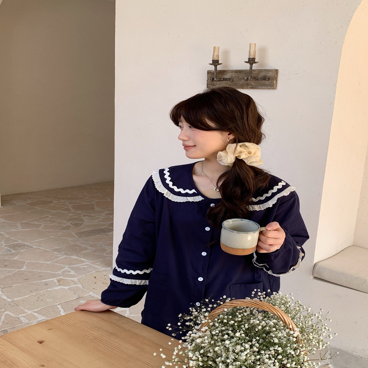 91家纺网 家纺一手货源 找家纺 （总）妍景家居生活馆 2025新款韩系25055-娃娃领公主套装