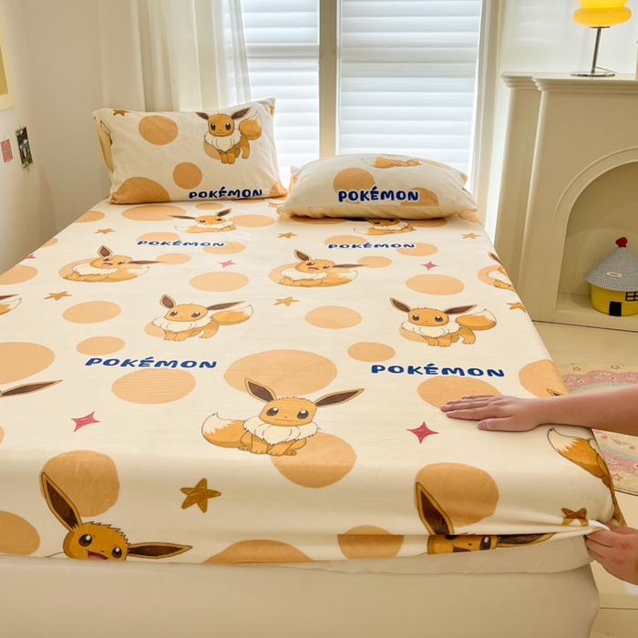 金爱家 2025新款牛奶绒保暖床笠床笠单件单床笠 绒单品-泡泡伊布