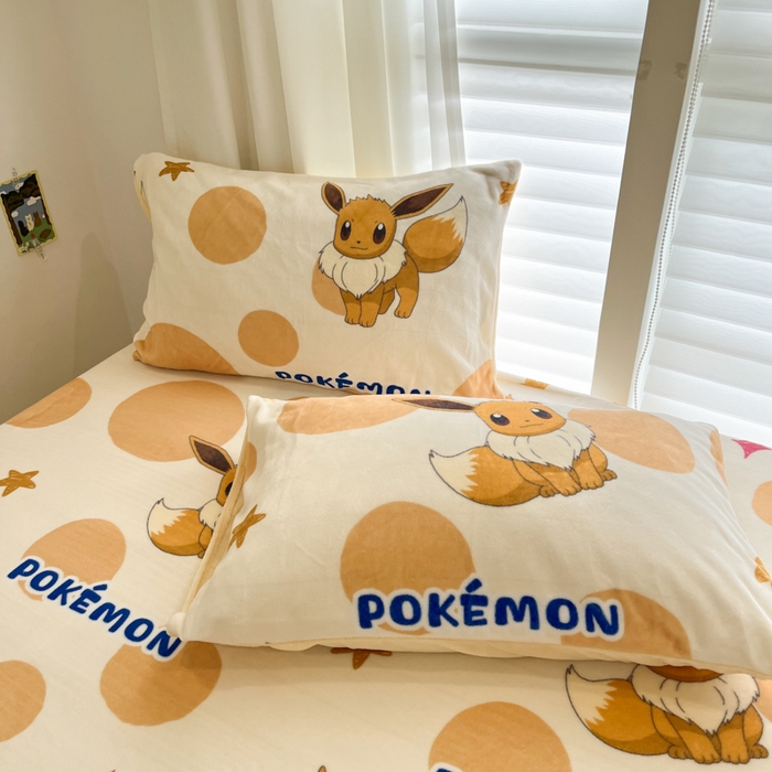 91家纺网 家纺一手货源 找家纺 金爱家 2025新款牛奶绒保暖床笠床笠单件单床笠 绒单品-泡泡伊布