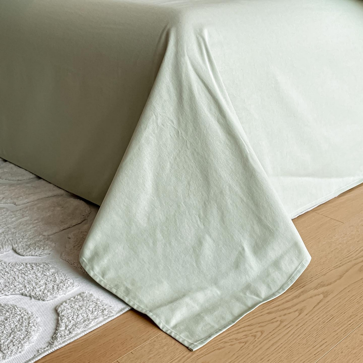 91家纺网 家纺一手货源 找家纺 涵宸家纺 2025新款全棉磨毛色织提花四件套 月移棠-绿