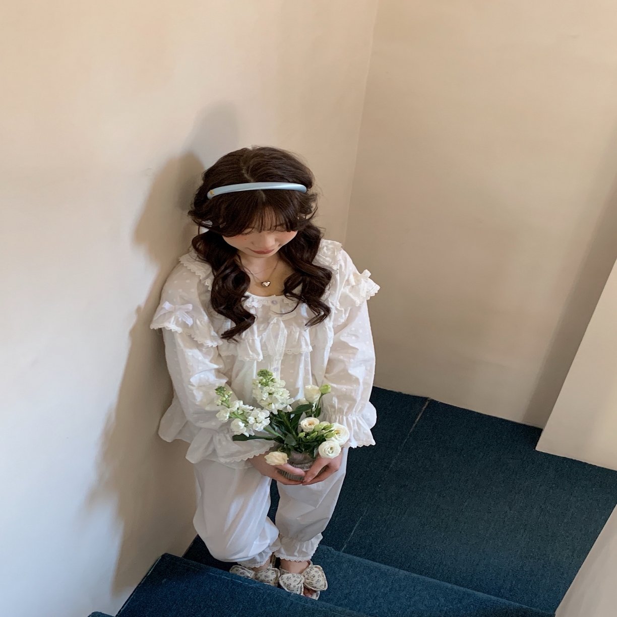 91家纺网 家纺一手货源 找家纺 （总）妍景家居生活馆 2025新款韩系25058-韩系刺绣花边豆豆套装