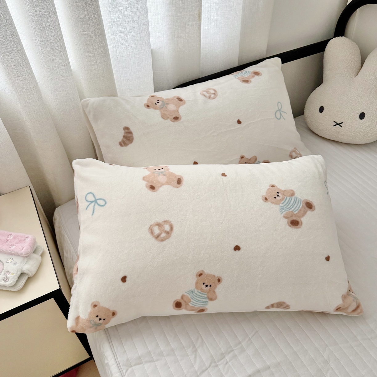 91家纺网 家纺一手货源 找家纺 航途席业 2025新款200g牛奶绒羊羔绒毛毯 牛角包小熊