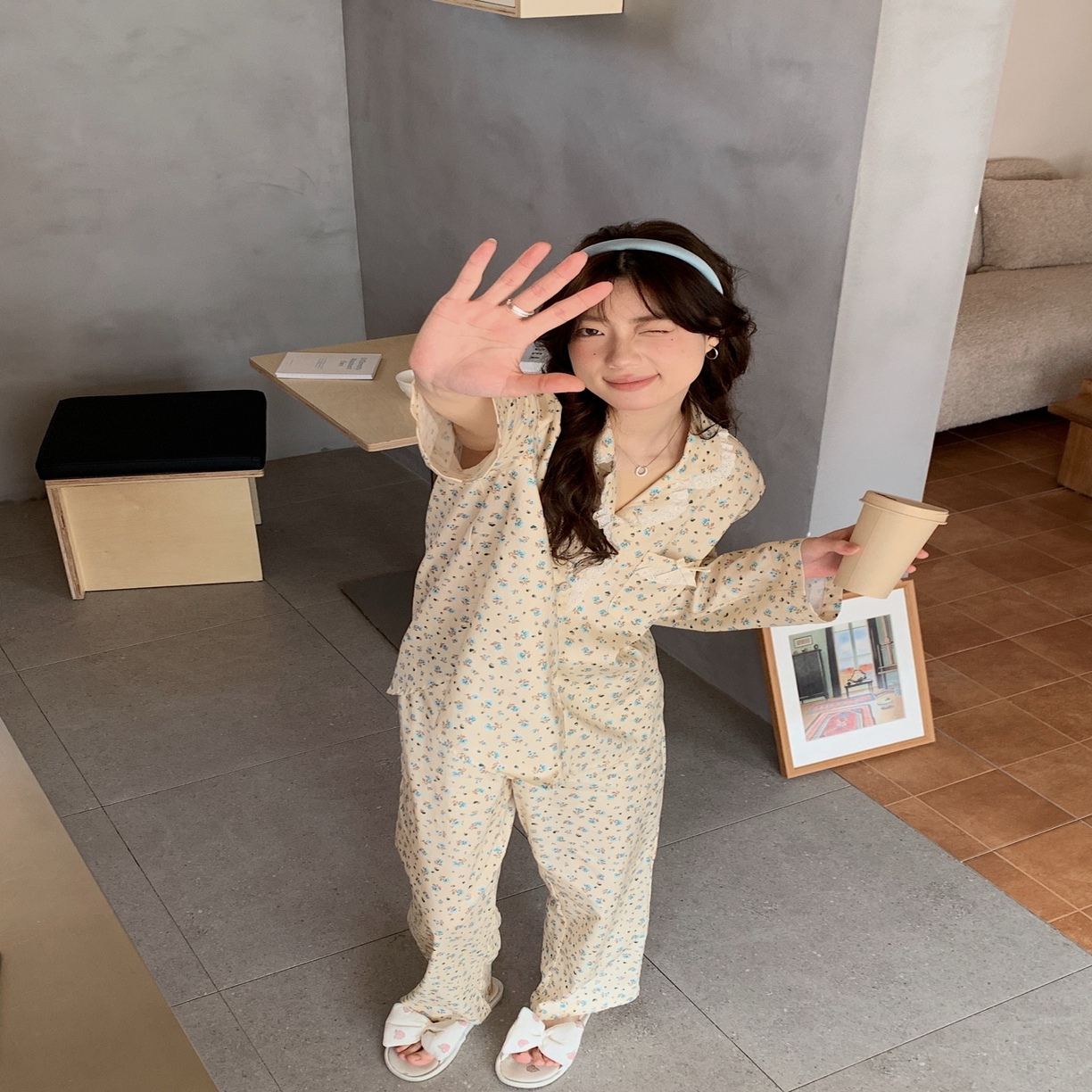 91家纺网 家纺一手货源 找家纺 （总）妍景家居生活馆 2025新款韩系25068-田野小碎花套装