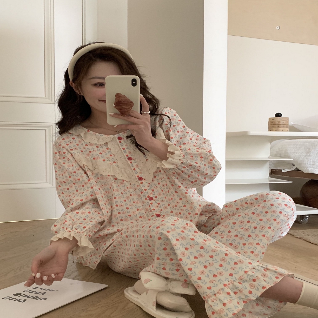 91家纺网 家纺一手货源 找家纺 （总）妍景家居生活馆 2025新款韩系82769-印花蕾丝玫瑰套装