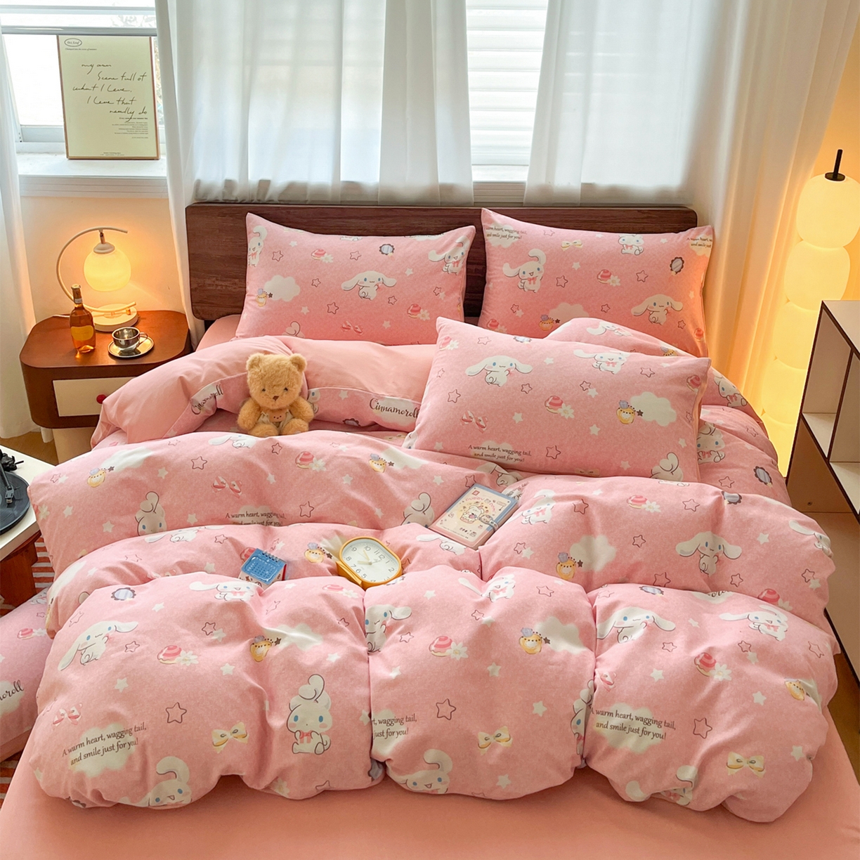 91家纺网 家纺一手货源 找家纺 典曼家纺 2025新款原棉磨毛印花四件套 小伙伴