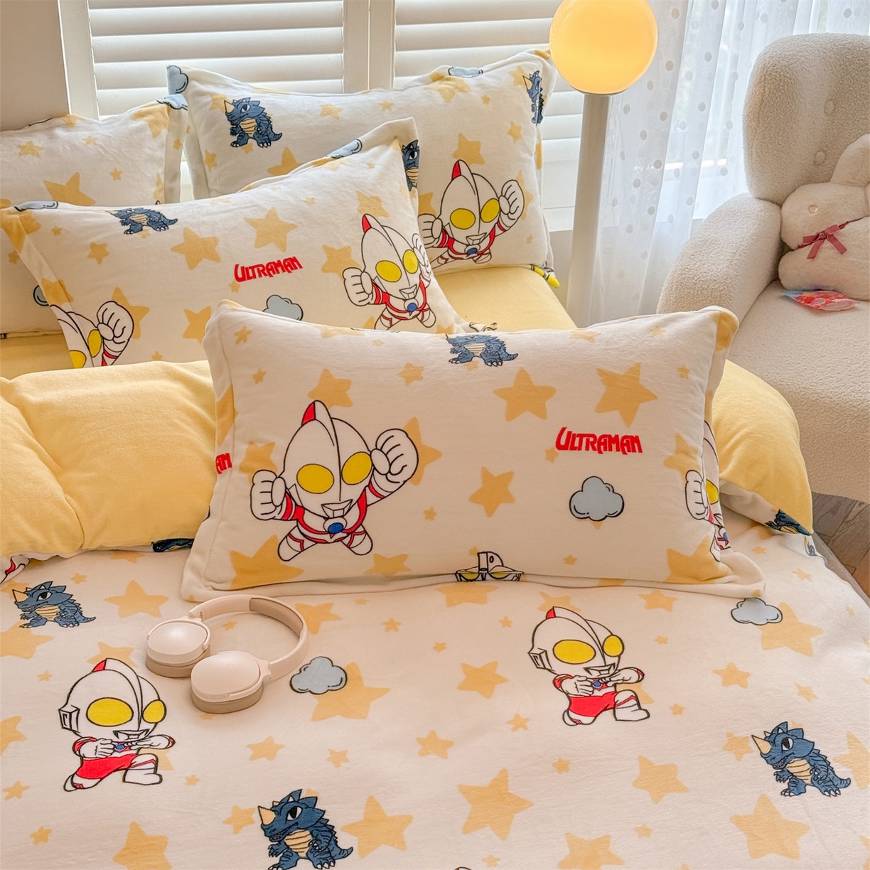 91家纺网 家纺一手货源 找家纺 （总）名兮家居 2025新款经典奥特曼-三丽鸥高克重牛奶绒四件套