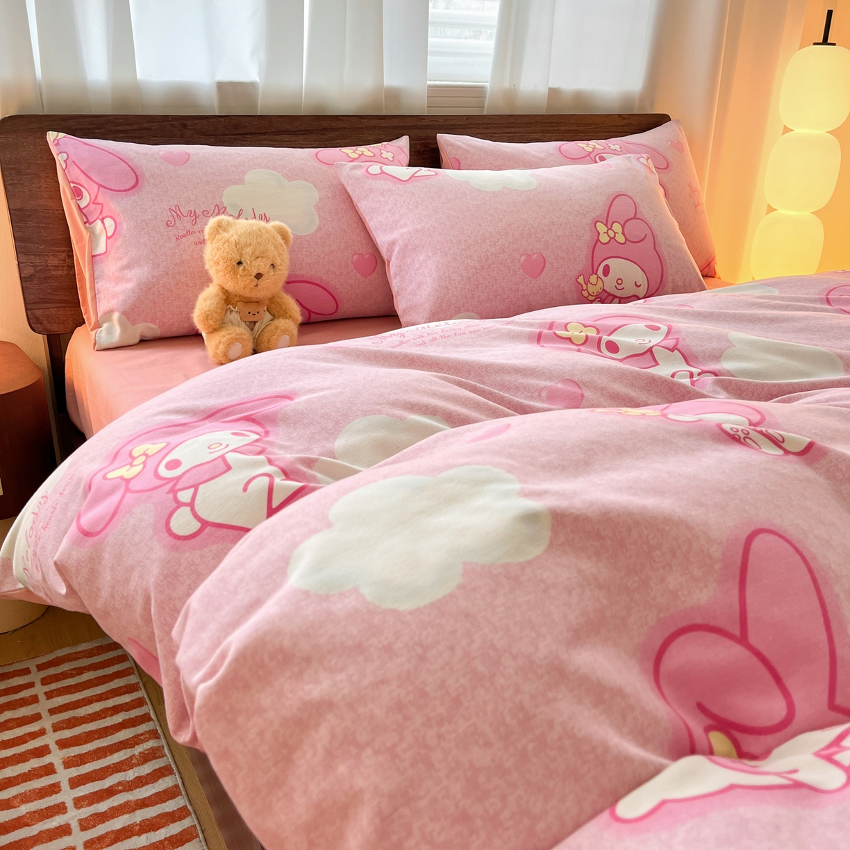 91家纺网 家纺一手货源 找家纺 典曼家纺 2025新款原棉磨毛印花四件套 小可爱