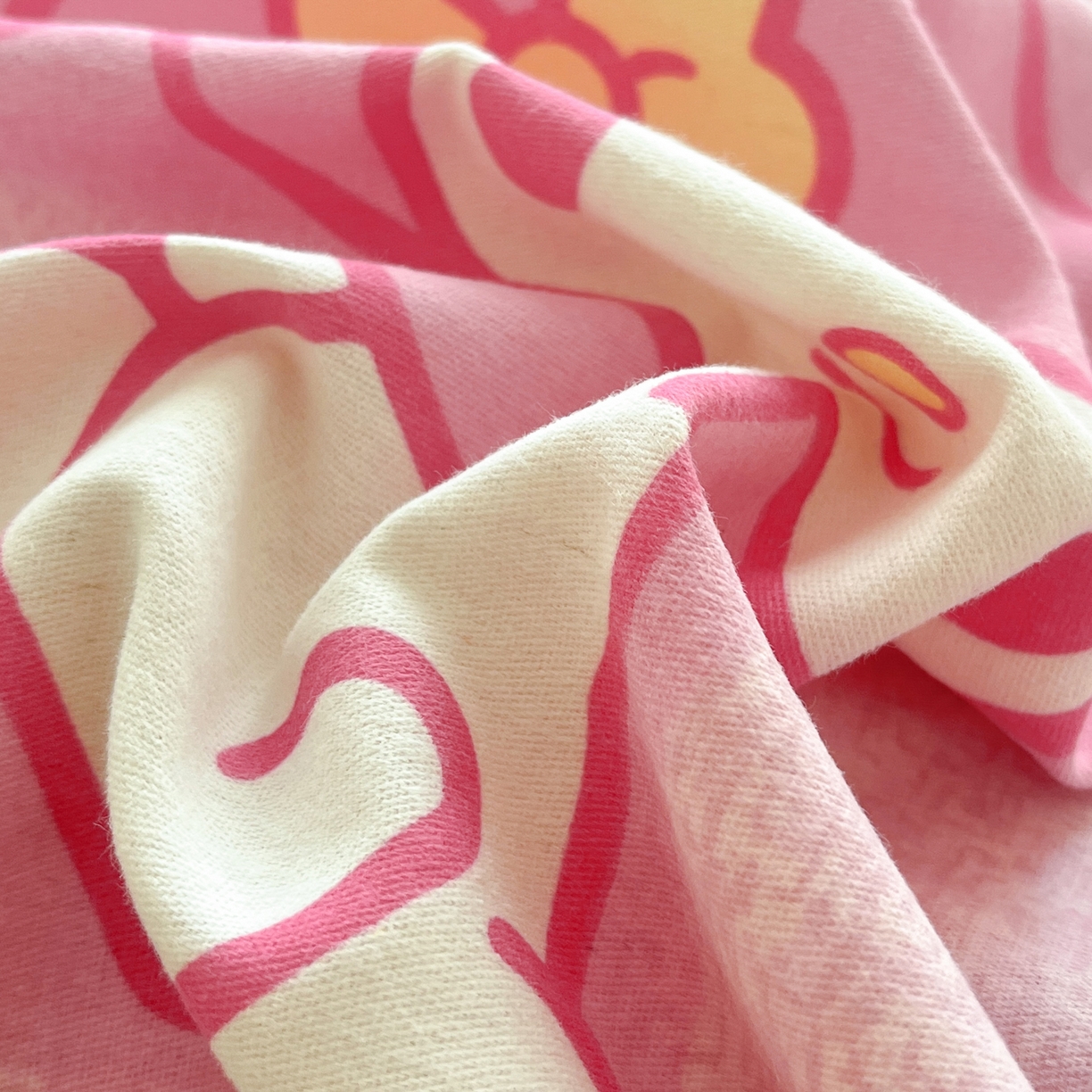 91家纺网 家纺一手货源 找家纺 典曼家纺 2025新款原棉磨毛印花四件套 小可爱