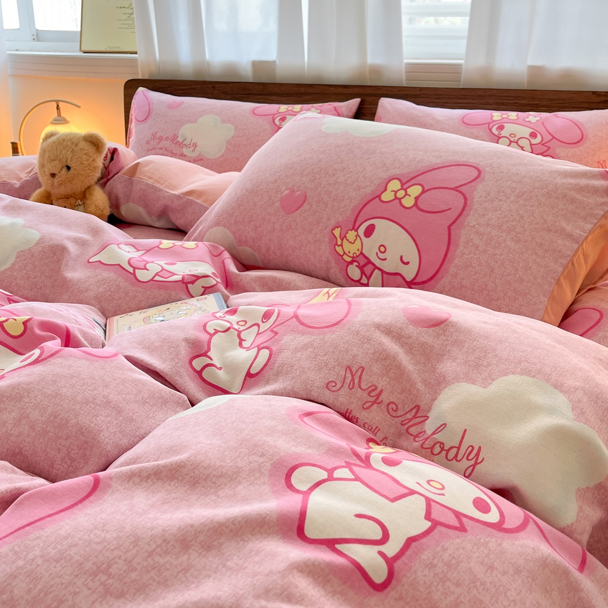 91家纺网 家纺一手货源 找家纺 典曼家纺 2025新款原棉磨毛印花四件套 小可爱